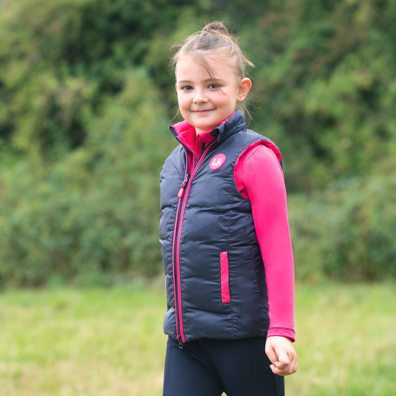Little Rider Analise Reversible Padded Gilet- Navy/Pink-5